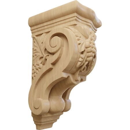 Ekena Millwork 3 1/2"W x 4 3/8"D x 7 7/8"H Small Grape Bunches Corbel, Cherry COR03X04X07GRCH